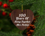 100th Anniversary 100 Years Of Being Mrs Perfect - Heart Ornament D