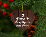 2nd Anniversary 2 Years Of Being Mrs Perfect - Heart Ornament D