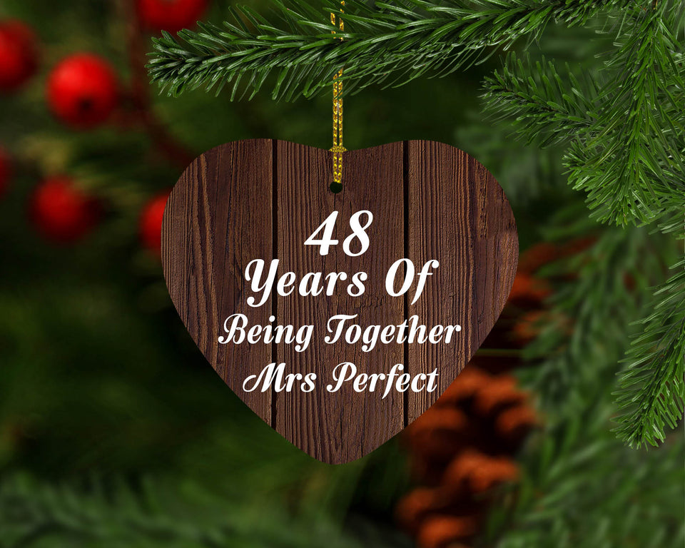 48th Anniversary 48 Years Of Being Mrs Perfect - Heart Ornament D