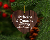 Happy 88th Anniversary 88 Years & Counting - Heart Ornament D
