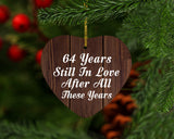 64th Anniversary 64 Years Still In Love After These Years - Heart Ornament D