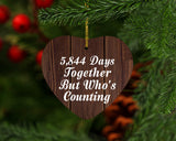 16th Anniversary 5,844 Days Together Who's Counting - Heart Ornament D