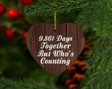 27th Anniversary 9,861 Days Together Who's Counting - Heart Ornament D
