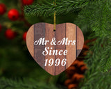 28th Anniversary Mr & Mrs Since 1996 - Heart Ornament E