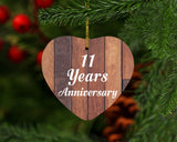 11th Anniversary 11 Years Anniversary - Heart Ornament E