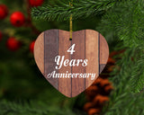 4th Anniversary 4 Years Anniversary - Heart Ornament E