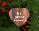 64th Anniversary 64 Years Anniversary - Heart Ornament E