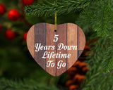 5th Anniversary 5 Years Down Lifetime To Go - Heart Ornament E