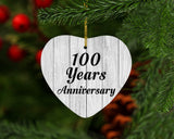 100th Anniversary 100 Years Anniversary - Heart Ornament F