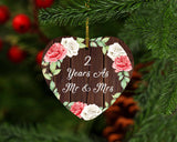 2nd Anniversary 2 Years As Mr & Mrs - Heart Ornament A