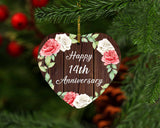 Happy 14th Anniversary - Heart Ornament A