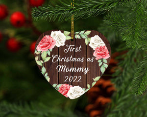 First Christmas As Mommy 2022 - Heart Ornament A