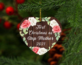 First Christmas As Step Mother 2021 - Heart Ornament A