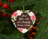 First Year As An Amazing Mommy & Daddy - Heart Ornament A
