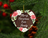 Merry Christmas Cole Family - Heart Ornament A