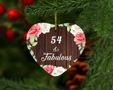 54th Birthday 54 & Fabulous - Heart Ornament A