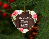 51st Anniversary Mr & Mrs Since 1973 - Heart Ornament A