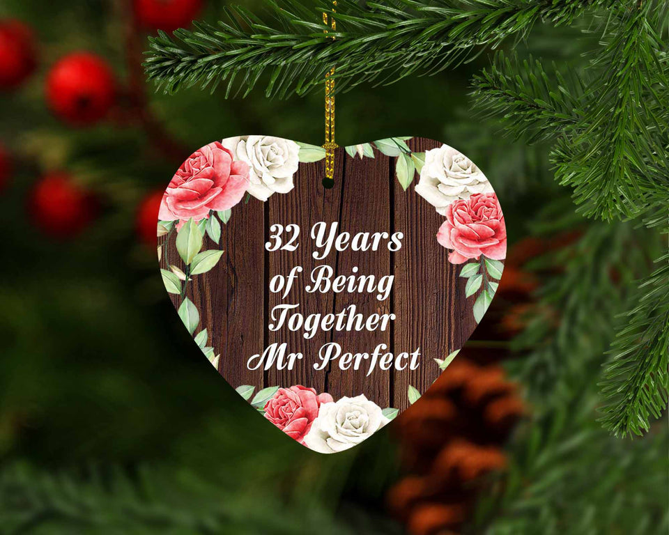 32nd Anniversary 32 Years Of Being Mr Perfect - Heart Ornament A