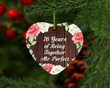 76th Anniversary 76 Years Of Being Mr Perfect - Heart Ornament A