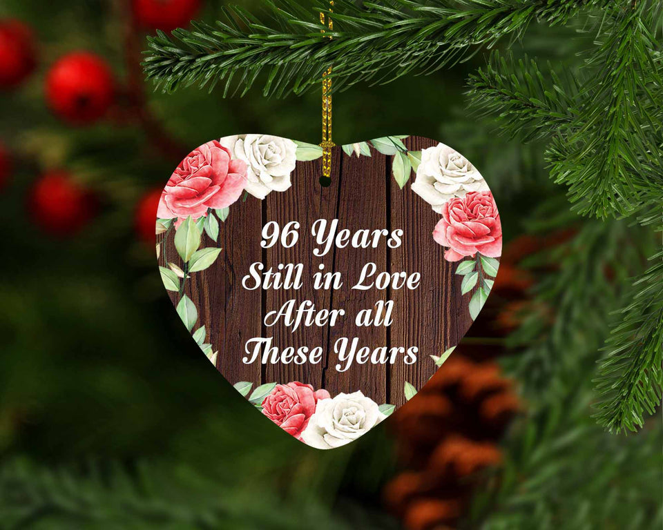 96th Anniversary 96 Years Still In Love After These Years - Heart Ornament A