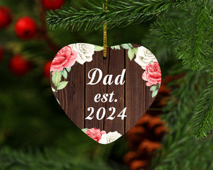 Dad Established Est. 2024 - Heart Ornament A