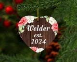 Welder Established Est. 2024 - Heart Ornament A