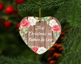 First Christmas As Father In Law - Heart Ornament B