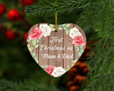 First Christmas As Mom & Dad - Heart Ornament B