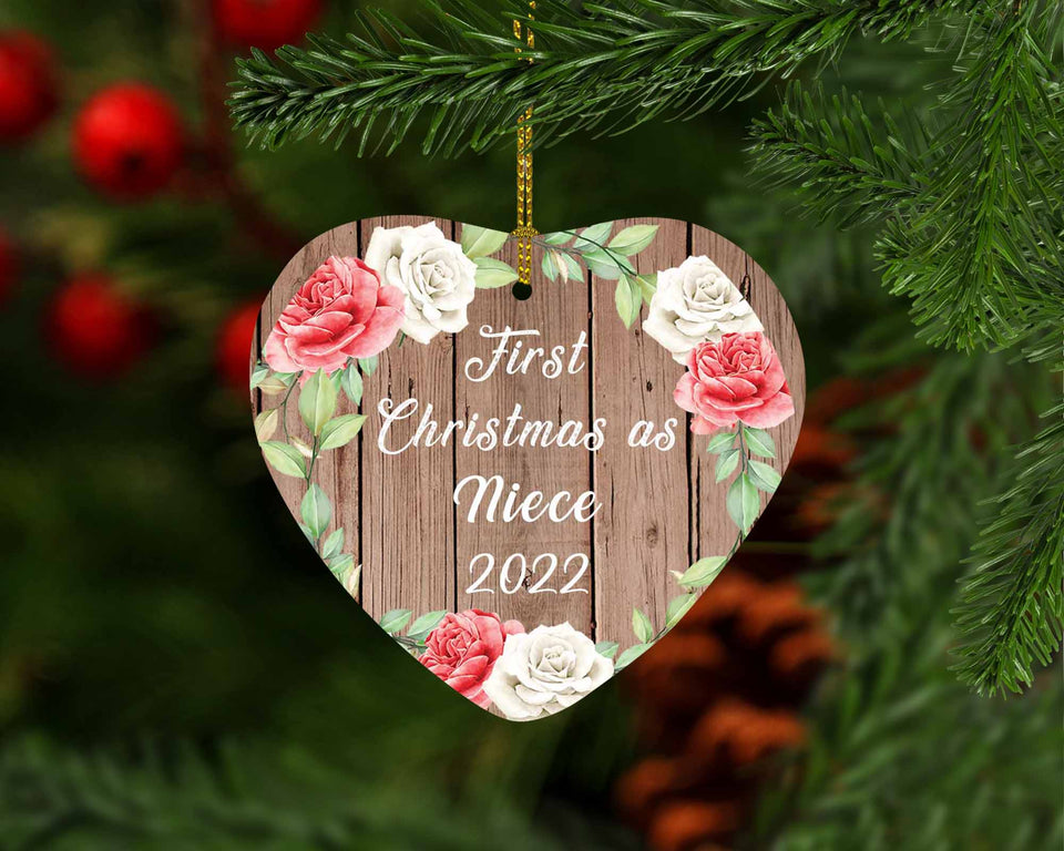 First Christmas As Niece 2022 - Heart Ornament B