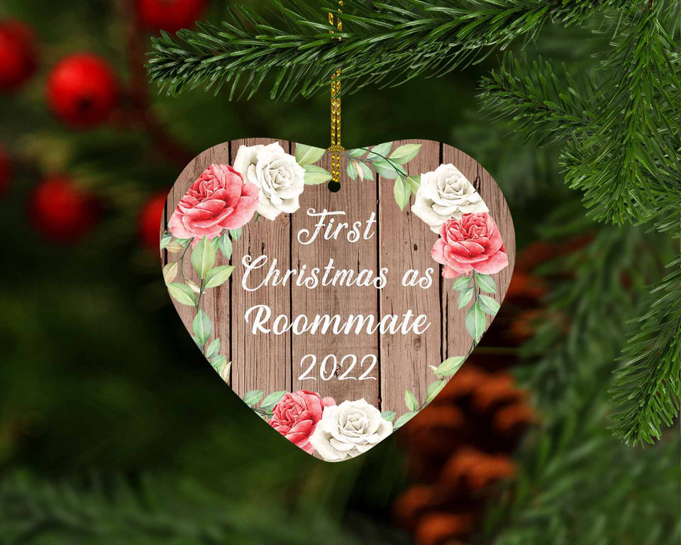First Christmas As Roommate 2022 - Heart Ornament B
