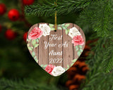 First Year As Aunt 2022 - Heart Ornament B