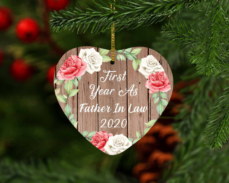 First Year As Father In Law 2020 - Heart Ornament B