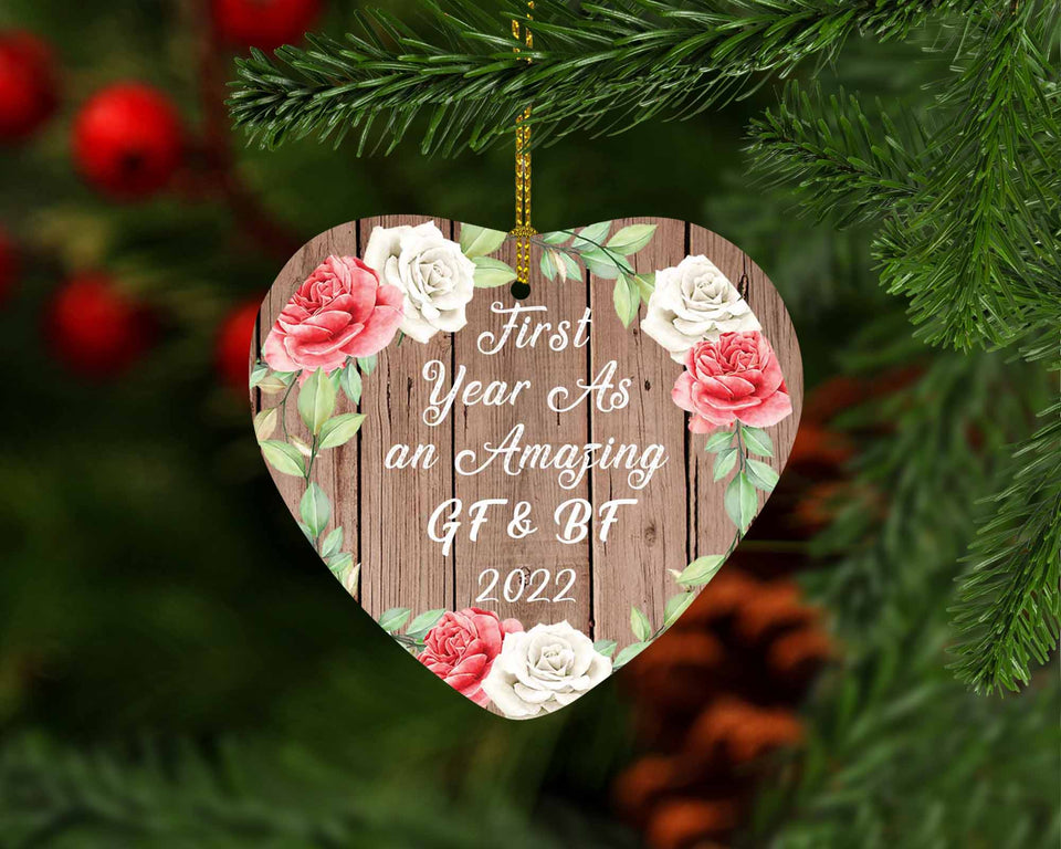 First Year As An Amazing GF & BF 2022 - Heart Ornament B