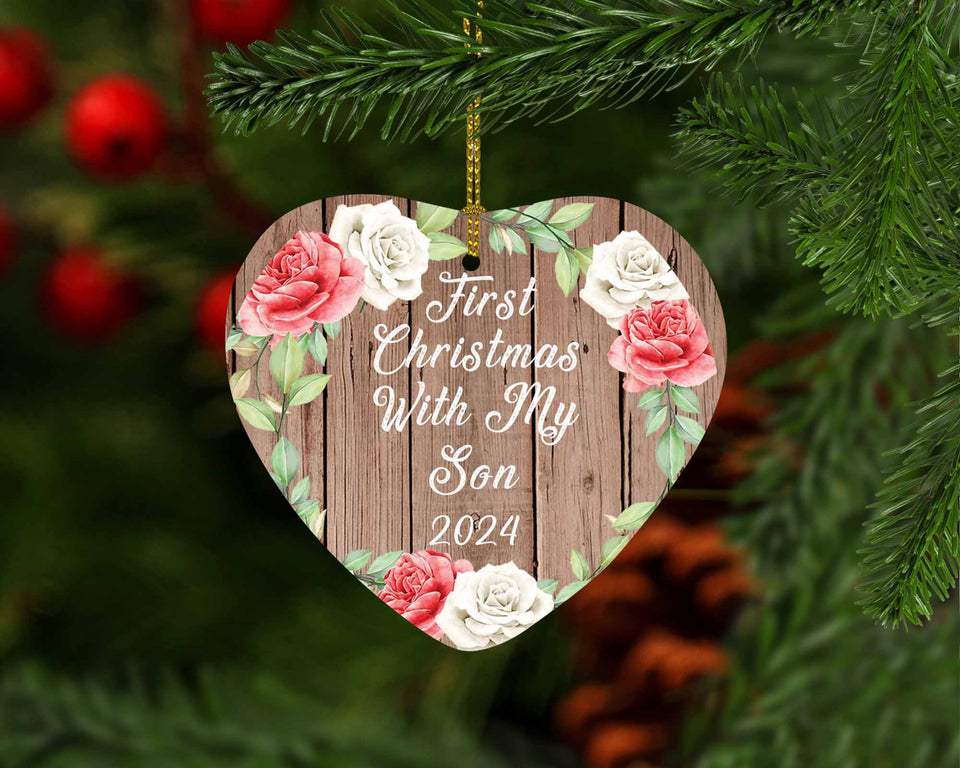 First Christmas With My Son 2024 - Heart Ornament B