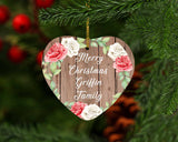 Merry Christmas Griffin Family - Heart Ornament B