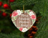 Merry Christmas Stephens Family - Heart Ornament B