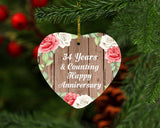 Happy 34th Anniversary 34 Years & Counting - Heart Ornament B