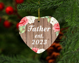 Father Established Est. 2023 - Heart Ornament B