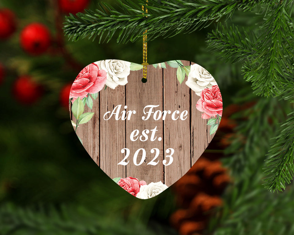 Air Force Established Est. 2023 - Heart Ornament B