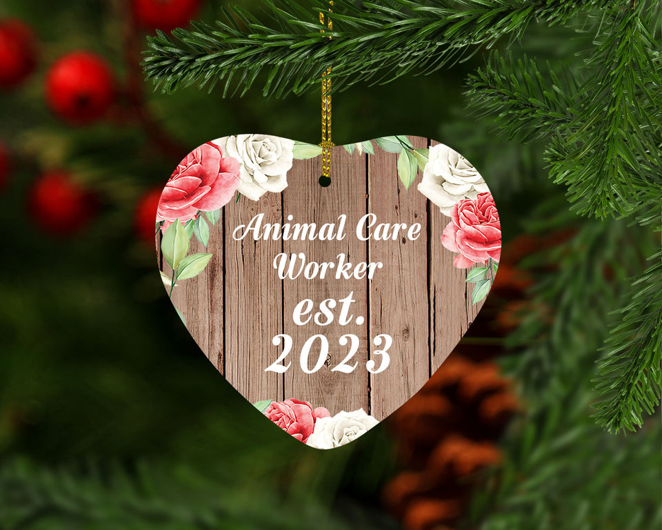 Animal Care Worker Established Est. 2023 - Heart Ornament B