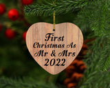 First Christmas As Mr & Mrs 2022 - Heart Ornament C