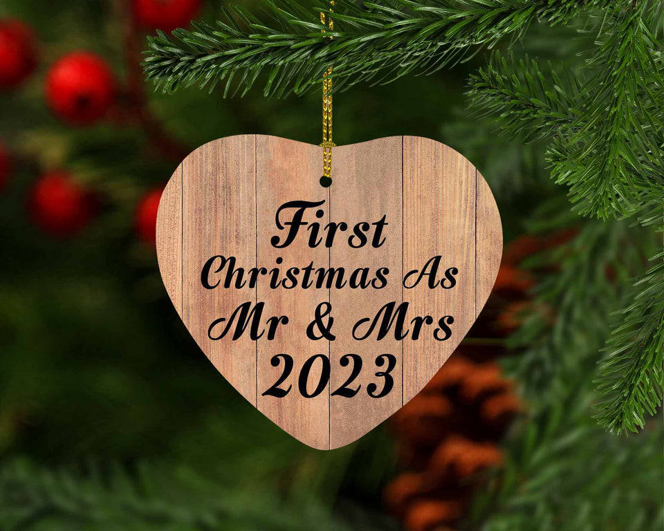 First Christmas As Mr & Mrs 2023 - Heart Ornament C