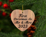 First Christmas As Mr & Mrs 2023 - Heart Ornament C