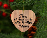 First Christmas As Mr & Mrs Adams - Heart Ornament C