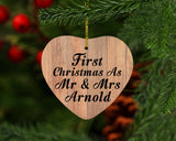First Christmas As Mr & Mrs Arnold - Heart Ornament C