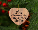 First Christmas As Mr & Mrs Bailey - Heart Ornament C