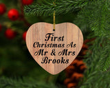 First Christmas As Mr & Mrs Brooks - Heart Ornament C