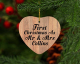 First Christmas As Mr & Mrs Collins - Heart Ornament C