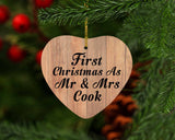 First Christmas As Mr & Mrs Cook - Heart Ornament C
