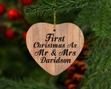 First Christmas As Mr & Mrs Davidson - Heart Ornament C